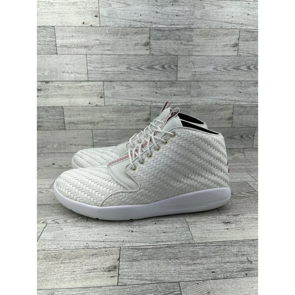 Jordan Air‎ White Woven Mid Top Sneakers Mens Size 9.5